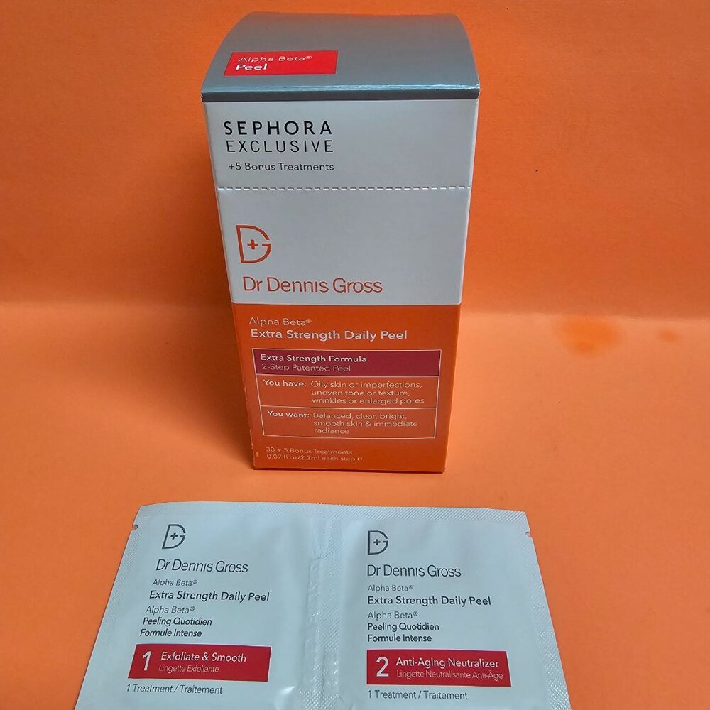 Dr. Dennis Gross Alpha Extra Strength peel pads box of 35 treatments exp 2/27